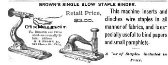 1880 Brown's Single-Blow Stapler Driver advert OM.jpg (111140 bytes)